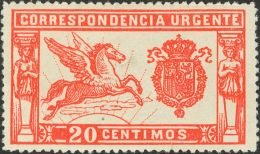 SIGLO XX. Urgente. * MH 256 20 Cts Rojo. Excelente Centraje. MAGNIFICO. (Edifil 2017: 72€) - Andere & Zonder Classificatie