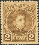 SIGLO XX. Alfonso XIII. Cadete. ** MNH 241 2 Cts Castaño. Excelente Centraje Y Color Intenso. PIEZA DE LUJO. - Autres & Non Classés