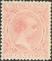 ALFONSO XIII. Alfonso XIII. Pelón. * MH 224 50 Cts Rosa. MAGNIFICO. (Edifil 2017: 84€) - Other & Unclassified