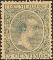 ALFONSO XIII. Alfonso XIII. Pelón. ** MNH 213 5 Cts Verde. MAGNIFICO. (Edifil 2017: 144€) - Other & Unclassified
