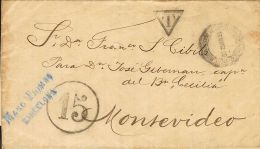 ALFONSO XII. Alfonso XII. 1 De Enero De 1882. SOBRE 1889. BARCELONA A MONTEVIDEO (URUGUAY). Tasada A La Llegada Por Falt - Other & Unclassified
