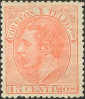ALFONSO XII. Alfonso XII. 1 De Enero De 1882. * MH 210 15 Cts Naranja. Muy Bien Centrado. BONITO. - Autres & Non Classés