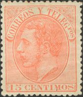 ALFONSO XII. Alfonso XII. 1 De Enero De 1882. * MH 210 15 Cts Naranja. Muy Bien Centrado. BONITO. - Andere & Zonder Classificatie