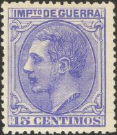 ALFONSO XII. Alfonso XII. 1 De Mayo De 1879. * MH NE6 15 Cts Azul. NO EMITIDO. MAGNIFICO. (Edifil 2017: +32€) - Autres & Non Classés