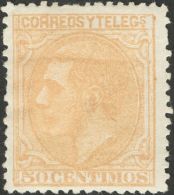 ALFONSO XII. Alfonso XII. 1 De Mayo De 1879. * MH 206 50 Cts Ocre. Bien Centrado. BONITO. (Edifil 2017: 166€) - Andere & Zonder Classificatie