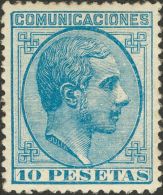 ALFONSO XII. Alfonso XII. 1 De Julio De 1878. * MH 199 10 Pts Azul. Excepcionales Márgenes Y Color. PIEZA DE LUJO - Autres & Non Classés