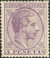 ALFONSO XII. Alfonso XII. 1 De Julio De 1878. * MH 198 4 Pts Violeta. Excepcional Color Y Centraje. PIEZA DE LUJO. (Edif - Autres & Non Classés