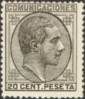 ALFONSO XII. Alfonso XII. 1 De Julio De 1878. (*) 193 20 Cts Negro. BONITO. (Edifil 2017: 265€) - Autres & Non Classés