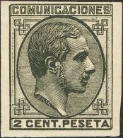 ALFONSO XII. Alfonso XII. 1 De Julio De 1878. * MH 190s 2 Cts Negro. ERROR DE COLOR Y SIN DENTAR. MAGNIFICO. (Edifil 201 - Autres & Non Classés