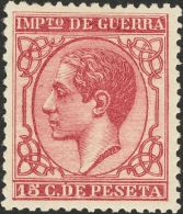 ALFONSO XII. Alfonso XII. 1 De Septiembre De 1877. Impuesto De Guerra. ** MNH 188 15 Cts Carmín. Excepcional Colo - Other & Unclassified