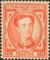 ALFONSO XII. Alfonso XII. 1 De Junio De 1876. * MH 182 10 Pts Bermellón. Excelente Centraje Y Color. PIEZA DE LUJ - Other & Unclassified