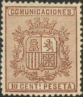 I REPUBLICA. Escudo De España. ** MNH 153A 10 Cts Castaño (Tipo II). Excepcional Color Y Centraje. PIEZA D - Autres & Non Classés