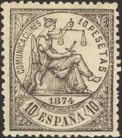 I REPUBLICA. Alegoría De La Justicia. * MH 152 10 Pts Negro (dentado Levemente Retocado). Excelente Centraje Y Co - Autres & Non Classés