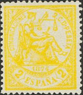 I REPUBLICA. Alegoría De La Justicia. * MH 143 2 Cts Amarillo. Color Y Centraje Excepcionales. PIEZA DE LUJO. - Sonstige & Ohne Zuordnung