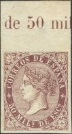 ISABEL II. Isabel II. 1 De Enero De 1869. * MH 98s 50 Mils Violeta, Borde De Hoja. SIN DENTAR. MAGNIFICO Y RARO EN ESTA - Other & Unclassified