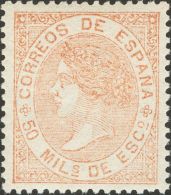 ISABEL II. Isabel II. 1 De Julio De 1867. * MH 96 50 Mils Castaño Claro. PIEZA DE LUJO. - Otros & Sin Clasificación