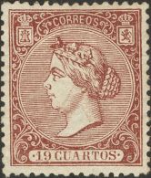 ISABEL II. Isabel II. 1 De Enero De 1866. * MH 83 19 Cuartos Castaño. Magnífico Centraje Y Color. PIEZA DE - Other & Unclassified