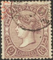 ISABEL II. Isabel II. 1 De Enero De 1865. 1ª Emisión Dentada. º 79 2 Reales Lila Oscuro (dentado Totalm - Autres & Non Classés