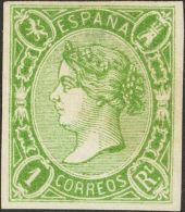 ISABEL II. Isabel II. 1 De Enero De 1865. (*) 72P 1 Real Verde (levísimo Adelgazamiento Sin Importancia). ENSAYO - Autres & Non Classés