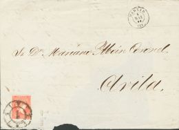 ISABEL II. Isabel II. 11 De Abril De 1856. Papel Blanco. SOBRE 48F 1859. 4 Cuartos Rojo FALSO POSTAL TIPO XIII. MADRID A - Sonstige & Ohne Zuordnung