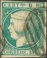 ISABEL II. Isabel II. 1 De Enero De 1852. º 16 6 Reales Azul. Color Muy Intenso. MAGNIFICO. Cert. CEM. (Edifil 2017 - Autres & Non Classés