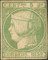 ISABEL II. Isabel II. 1 De Enero De 1852. * MH 15 5 Reales Verde (regular Estado De Conservación). BONITO. Cert. - Autres & Non Classés