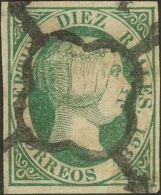 ISABEL II. Isabel II. 1 De Enero De 1851. º 11 10 Reales Verde. MAGNIFICO. Cert. CEM. (Edifil 2017: 720€) - Autres & Non Classés