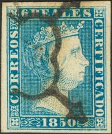 ISABEL II. Isabel II. 1 De Enero De 1850. º 4 6 Reales Azul. Color Intenso Y Grandes Márgenes. PIEZA DE LUJO - Sonstige & Ohne Zuordnung