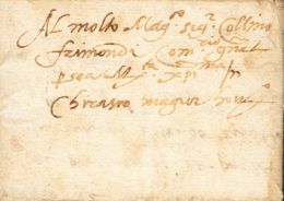 PREFILATELIA. Periodo Colonial. SOBRE (1600ca). CARAMAGNA A CHERASCO. Las Dos Ciudades Estaban Situadas En El Piamonte I - ...-1850 Prefilatelia