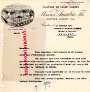 81 -CASTRES SUR AGOUT- FACTURE MAURICE AMALRIC FILS- FILATURE LAINE CARDE- USINE PARC D' AILLOT-ETIENNE RAYNAUD MAZAMET- - Old Professions