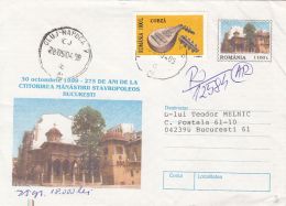 60537- BUCHAREST STAVROPOLEOS MONASTERY, ARCHITECTURE, REGISTERED COVER STATIONERY, 2004, ROMANIA - Abdijen En Kloosters