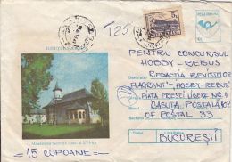 60538- SUCEVITA MONASTERY, ARCHITECTURE, COVER STATIONERY, 1993, ROMANIA - Abbeys & Monasteries