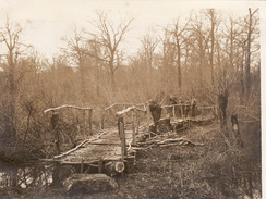 Photo Janvier 1915 Bois D'HENNEMONT (près Etain) - Soldats Français Sur Une Passerelle, 366ème RI (A171, Ww1, Wk 1) - Sonstige Gemeinden