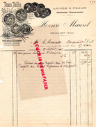 81 - GRAULHET- FACTURE MEGISSERIE MAROQUINERIE- HENRI MAUREL- PEAUX PAILLES-BASANE-1912  TANNERIE GANTERIE - Old Professions