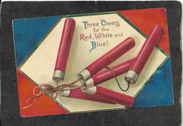 July 4th "Three Cheers For The Red,White And Blue, Garre 1908 - Ellen Clapsaddle Antique Postcard - Clapsaddle