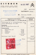 1967 - Facture De Garage - Type "Médaillon De Daucy" - Timbres 0,50fr + 0,25fr Rouges - Andere & Zonder Classificatie