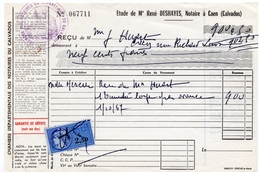 1967 - Reçu De Notaire - Type "Médaillon De Daucy" -  Timbre 2,50fr  Bleu - Otros & Sin Clasificación