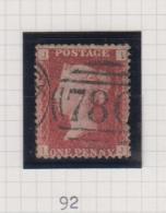 Penny Red (Plate Numbers) - Queen Victoria - Oblitérés