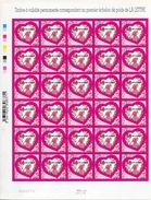 Planche De 30 Timbres** Adhésifs De 2009 "Lettre 20g - Coeurs Saint-Valentin - Emmanuel Ungaro" - Feuilles Complètes