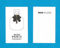 Cartes Parfumées  CARTE  YVES SAINT LAURENT MON PARIS MUM IN LOVE RECTO VERSO - Modernes (à Partir De 1961)