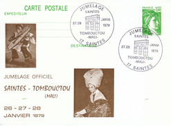 1979 - Entier Postal Repiqué Type Sabine -  Jumelage Saintes Avec Tombouctou - FRANCO DE PORT - Bijgewerkte Postkaarten  (voor 1995)