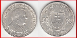 **** SLOVAQUIE - SLOVAKIA - 50 KORUN 1944 5th ANNIVERSARY OF INDEPENDENCE - ARGENT - SILVER **** EN ACHAT IMMEDIAT !!! - Slovaquie