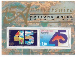 O.N.U. GINEVRA - 45° ORGANIZZAZIONE NAZIONI UNITE - FOGLIETTO NUOVO NH** - Blokken & Velletjes