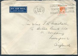 1952 Hong Kong Airmail Cover - Liverpool. Products Tenth Exhibition Slogan - Covers & Documents