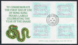 1989 Hong Kong FRAMA ATM Year Of The Snake FDC. First Day Cover - FDC