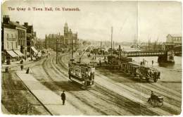 REGNO UNITO  NORFOLK  Gt YARMOUTH  The Quay & Town Hall  Tramway - Great Yarmouth