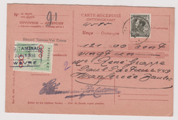Carte Récépissé Ontvangkaart 401 Wavre à Wanfercée-Baulet + Timbre Fiscal - Documenten