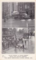 Springfield Massachusetts, 1936 Flood Scenes, Main And Locust Streets, C1930s Vintage Postcard - Springfield