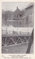 Springfield Massachusetts, 1936 Flood Scenes, Plainfiled Street Section And North End Of Bridge, C1930s Vintage Postcard - Springfield