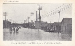 Kansas City Missouri 1908 Flood Scene, West Bottoms District Street Scene, C1900s Vintage Postcard - Kansas City – Missouri